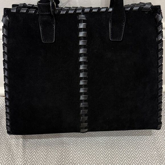 Dune London Genuine Leather Suede Black Handbag New - Picture 2 of 5